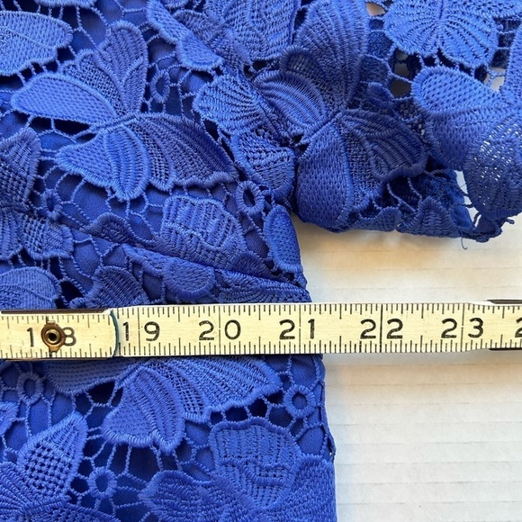 Nwt TALBOTS floral w/fringe blue top SZ 14 - Picture 6 of 10